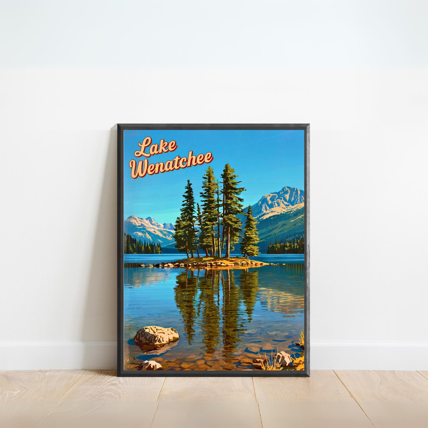 Lake Wenatchee Vintage Travel Poster