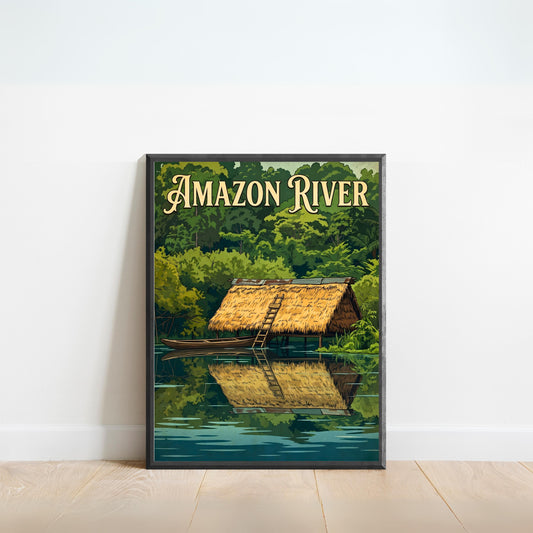 Amazon River Vintage Travel Poster - River Life