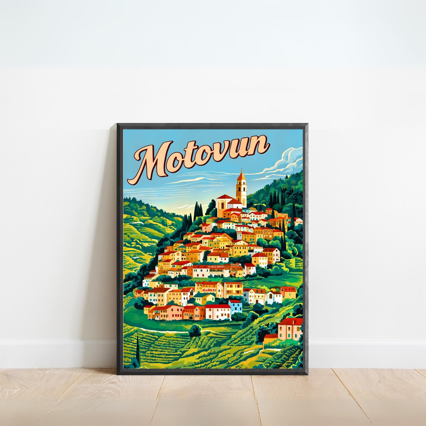 Motovun Vintage Travel Poster - Croatia
