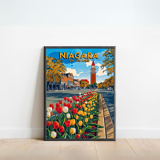 Niagara-on-the-Lake Vintage Travel Poster - Gardens in the Heart of Town Ontario