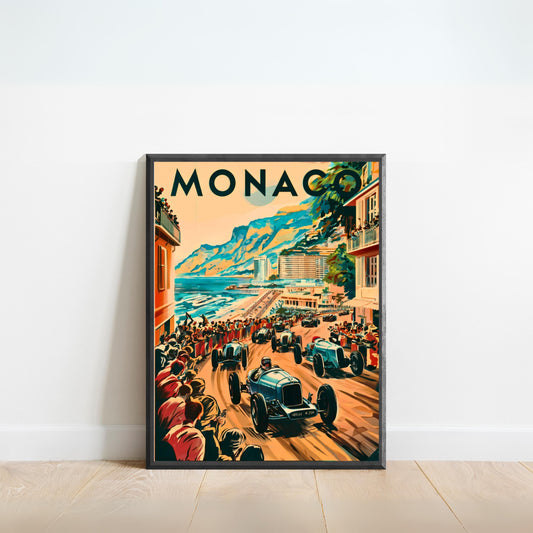 Monaco Vintage Travel Poster