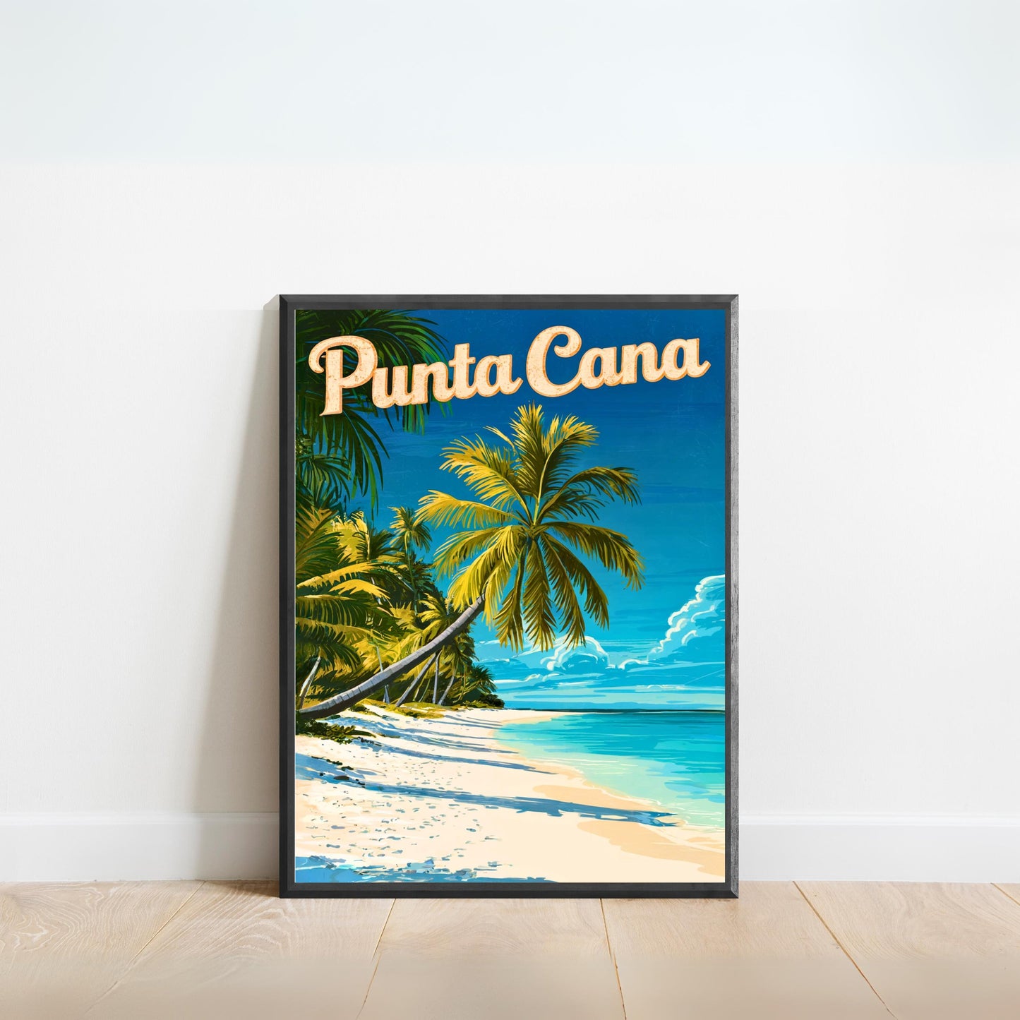 Punta Cana Vintage Travel Poster - Stunning Beach Shore