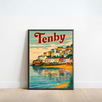 Tenby Vintage Travel Poster - Jewel of the Welsh Coast