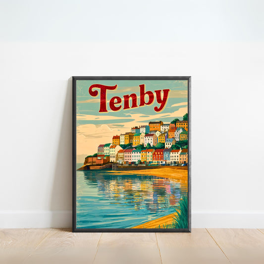 Tenby Vintage Travel Poster - Jewel of the Welsh Coast