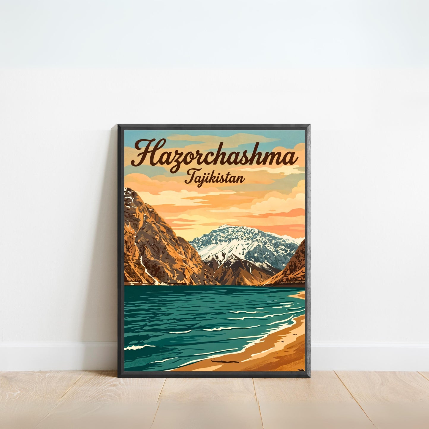 Hazorchashma Vintage Travel Poster -  Mountain Waters of Tajikistan