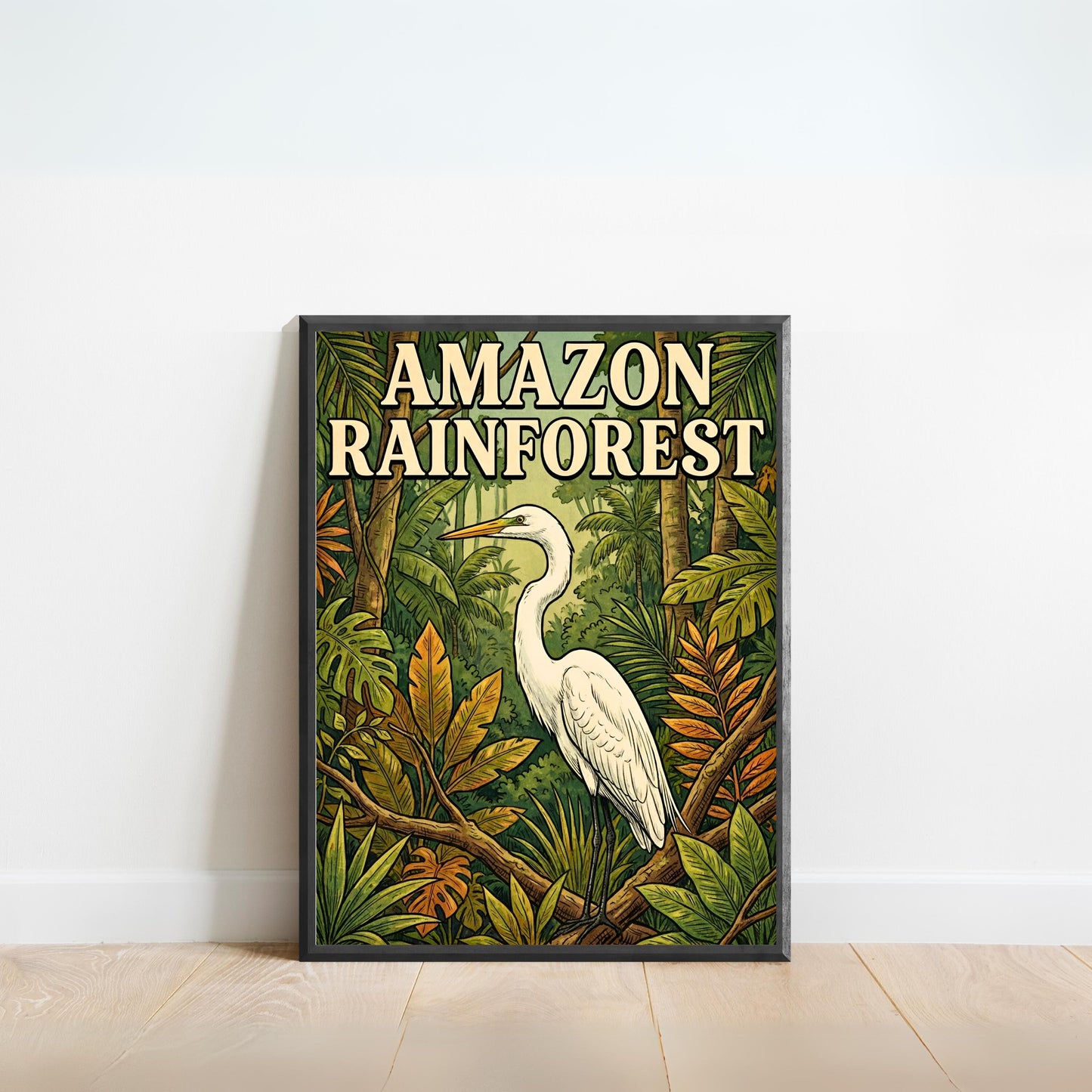 Amazon Rainforest Vintage Travel Poster - Serenity  Emerald