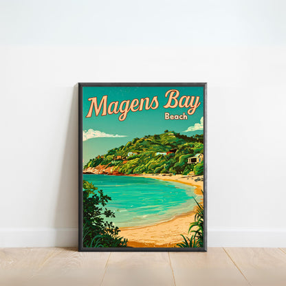 Magens Bay Beach Vintage Travel Poster