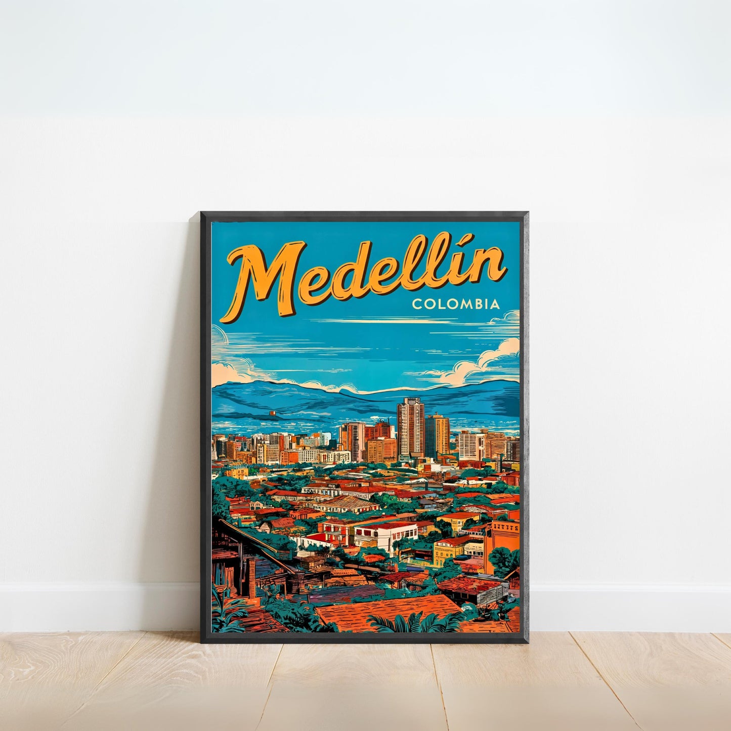 Medellín Vintage Travel Poster - The Soul of Colombia