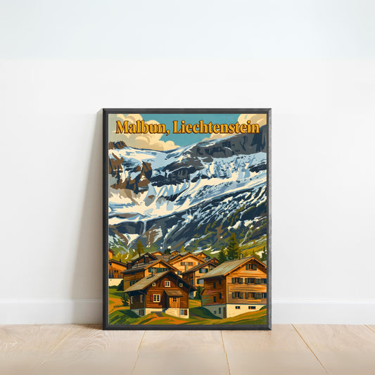 Malbun Vintage Travel Poster - The Heart of the Alps