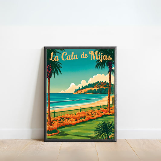 La Cala de Mijas Vintage Travel Poster - Spain’s Costa del Sol