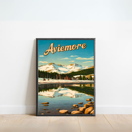Aviemore Vintage Travel Poster - Scotland’s Scenic Retreat