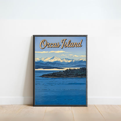 Orcas Island Vintage Travel Poster -  Eastsound Charm