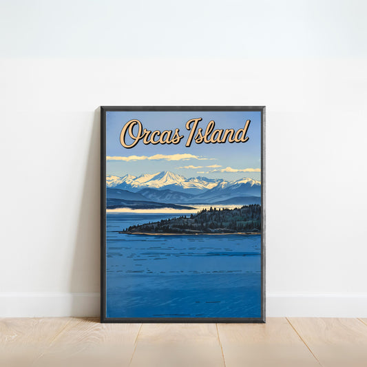 Orcas Island Vintage Travel Poster -  Eastsound Charm