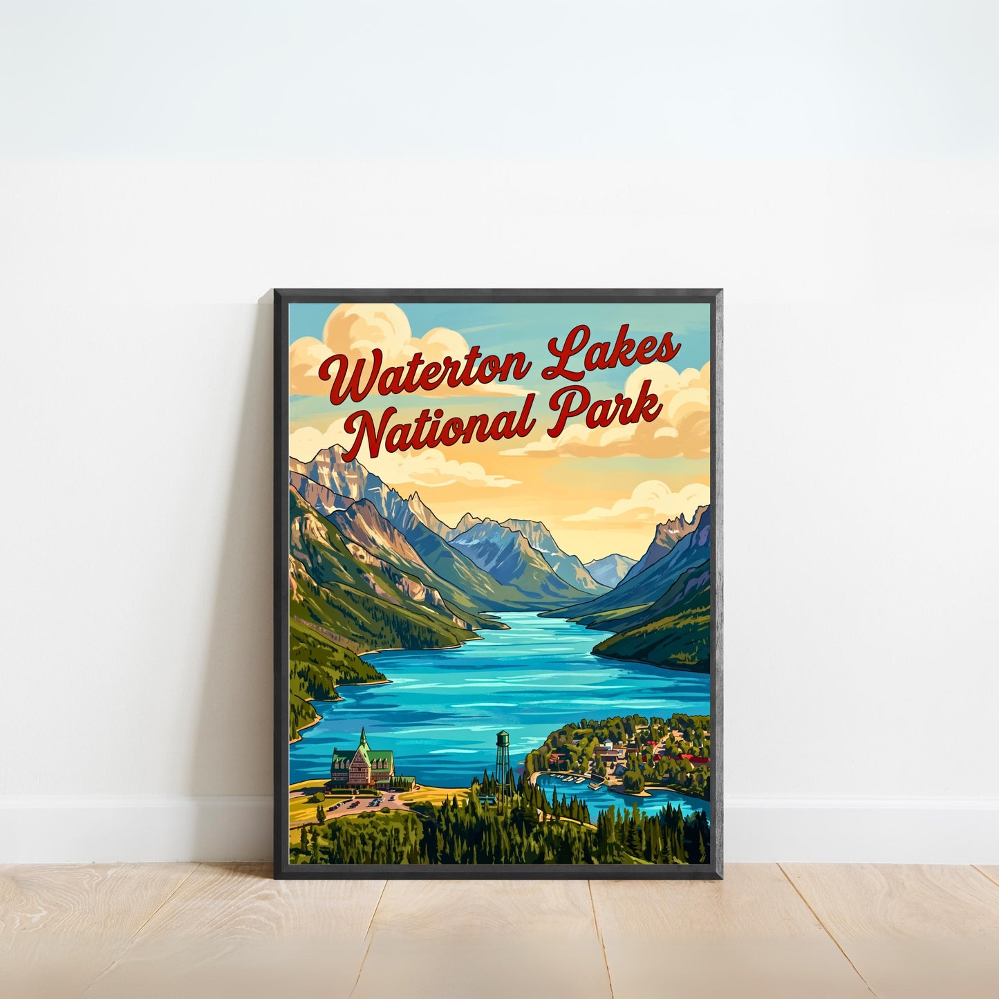 Waterton Lakes National Park Vintage Travel Poster - Edge of the Rockies