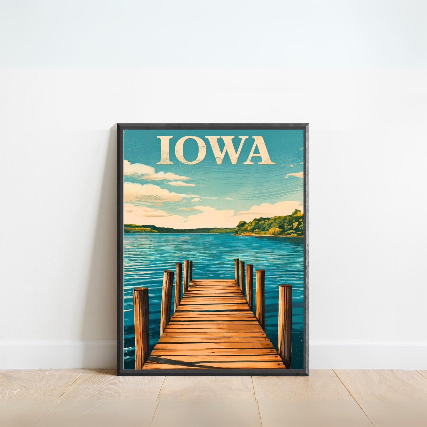 Iowa Vintage Travel Poster  - Spirit Lake