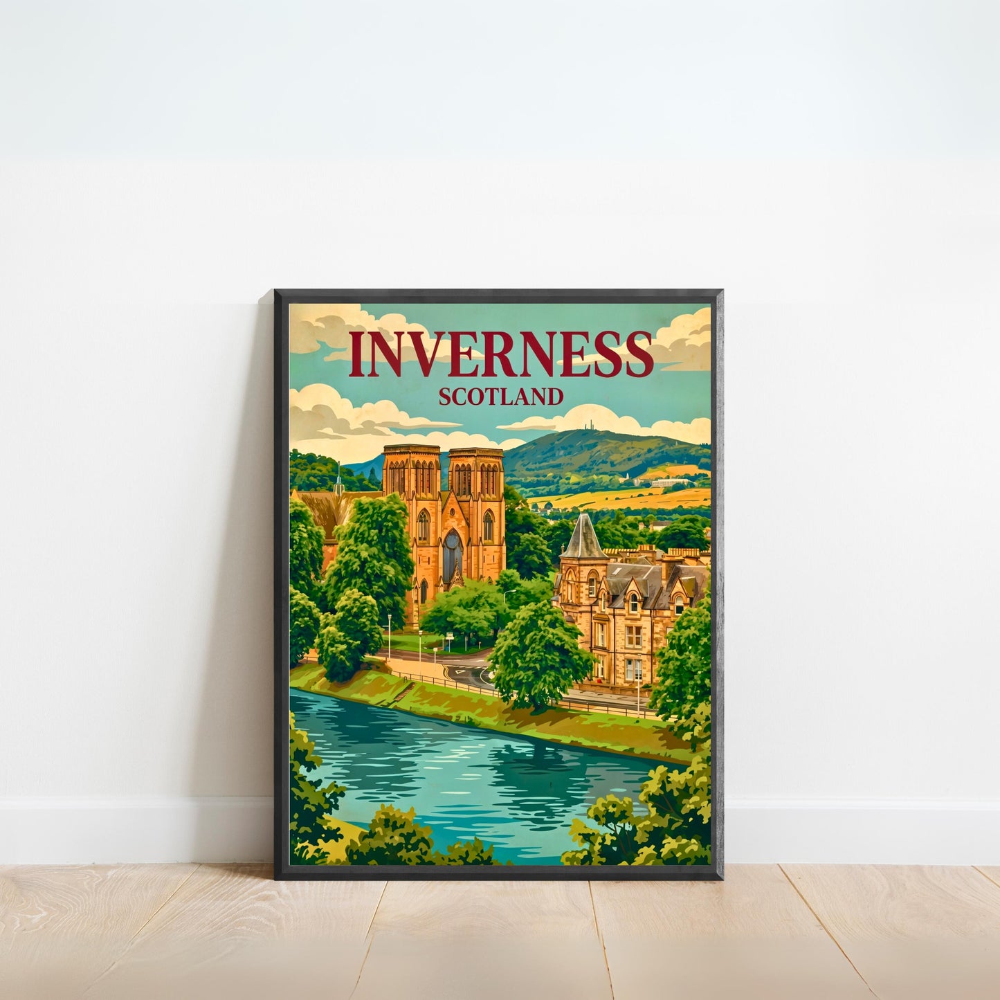 Inverness Vintage Travel Poster - Riverfront Charm