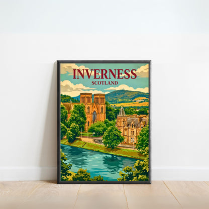 Inverness Vintage Travel Poster - Riverfront Charm