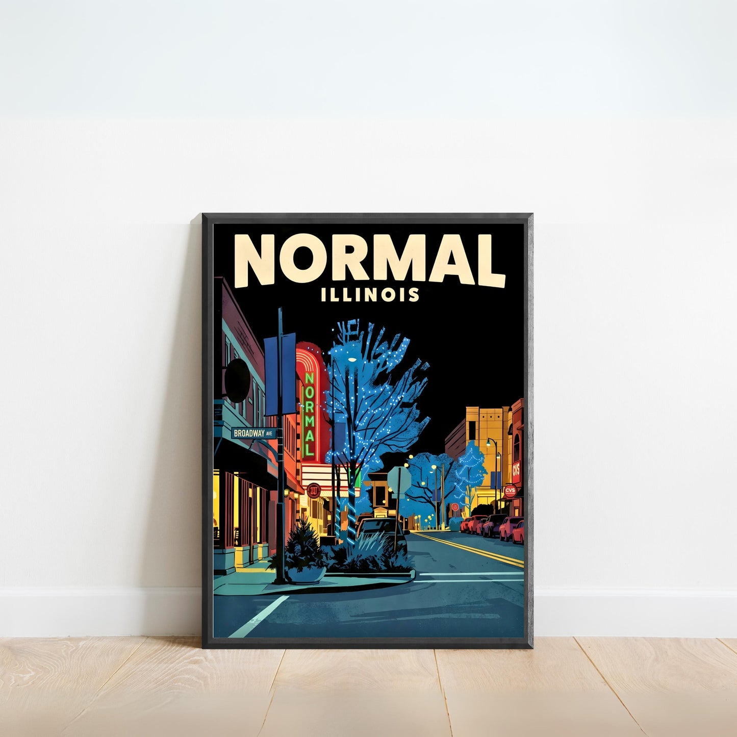 Normal, Illinois Vintage Travel Poster - After Dark