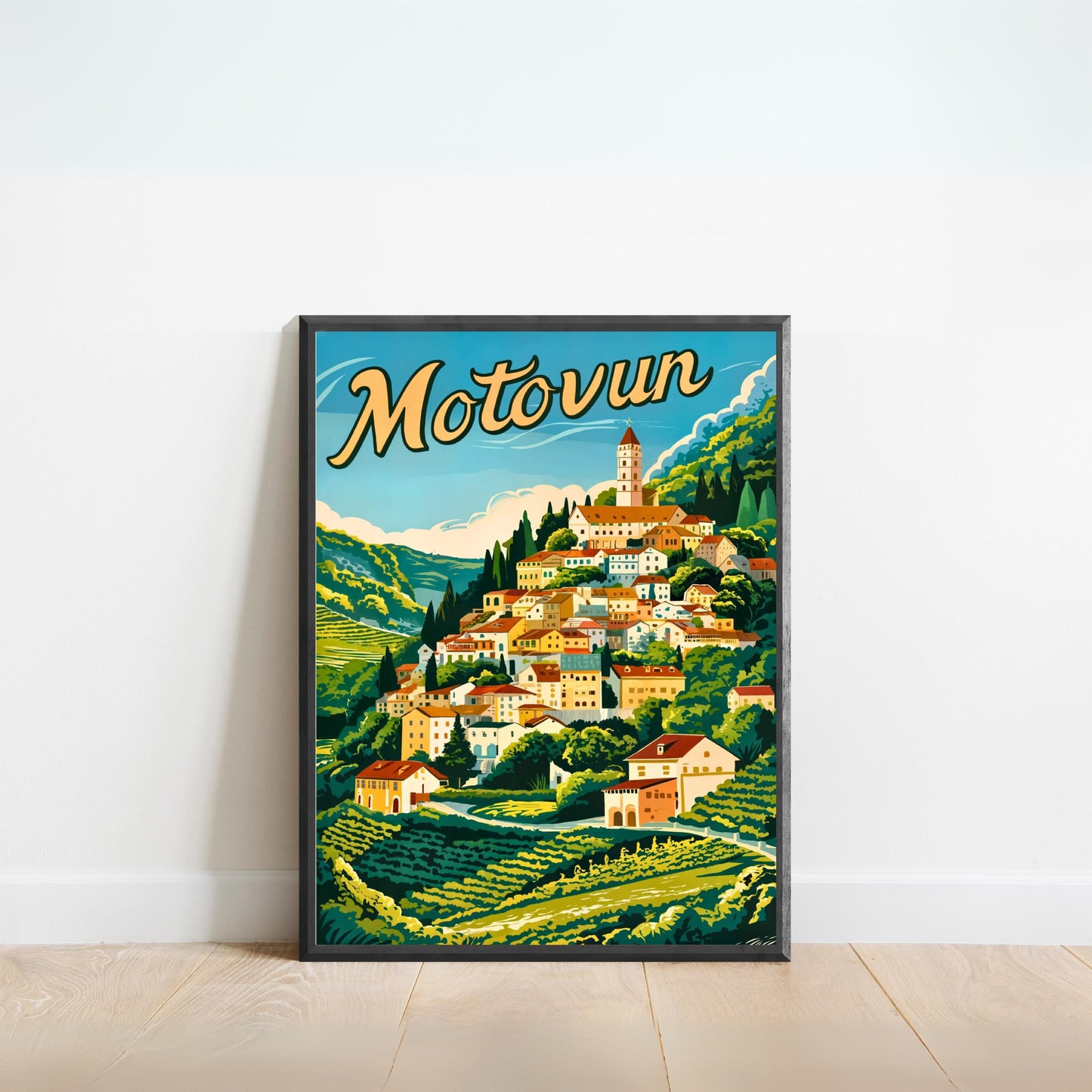 Motovun Vintage Travel Poster - Jewel of Istria