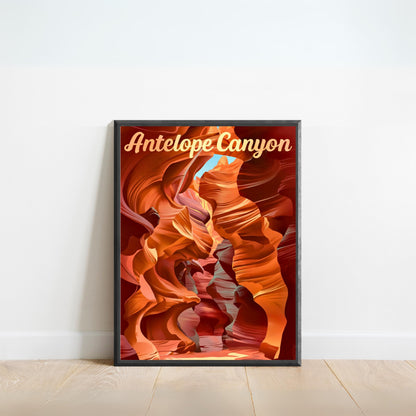 Antelope Canyon Vintage Travel Poster