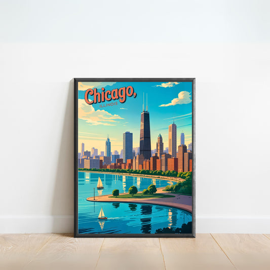 Chicago Vintage Travel Poster - The Windy City
