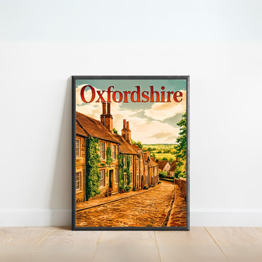 Oxfordshire Vintage Travel Poster