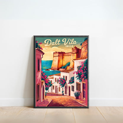 Dalt Vila Vintage Travel Poster - Mesmerizing Street View in Ibiza