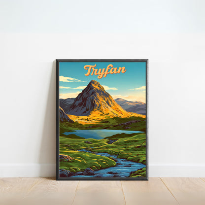 Tryfan Vintage Travel Poster - Mesmerizing View of Snowdonia North Wales