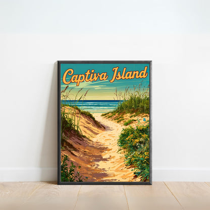 Captiva Island Vintage Travel Poster