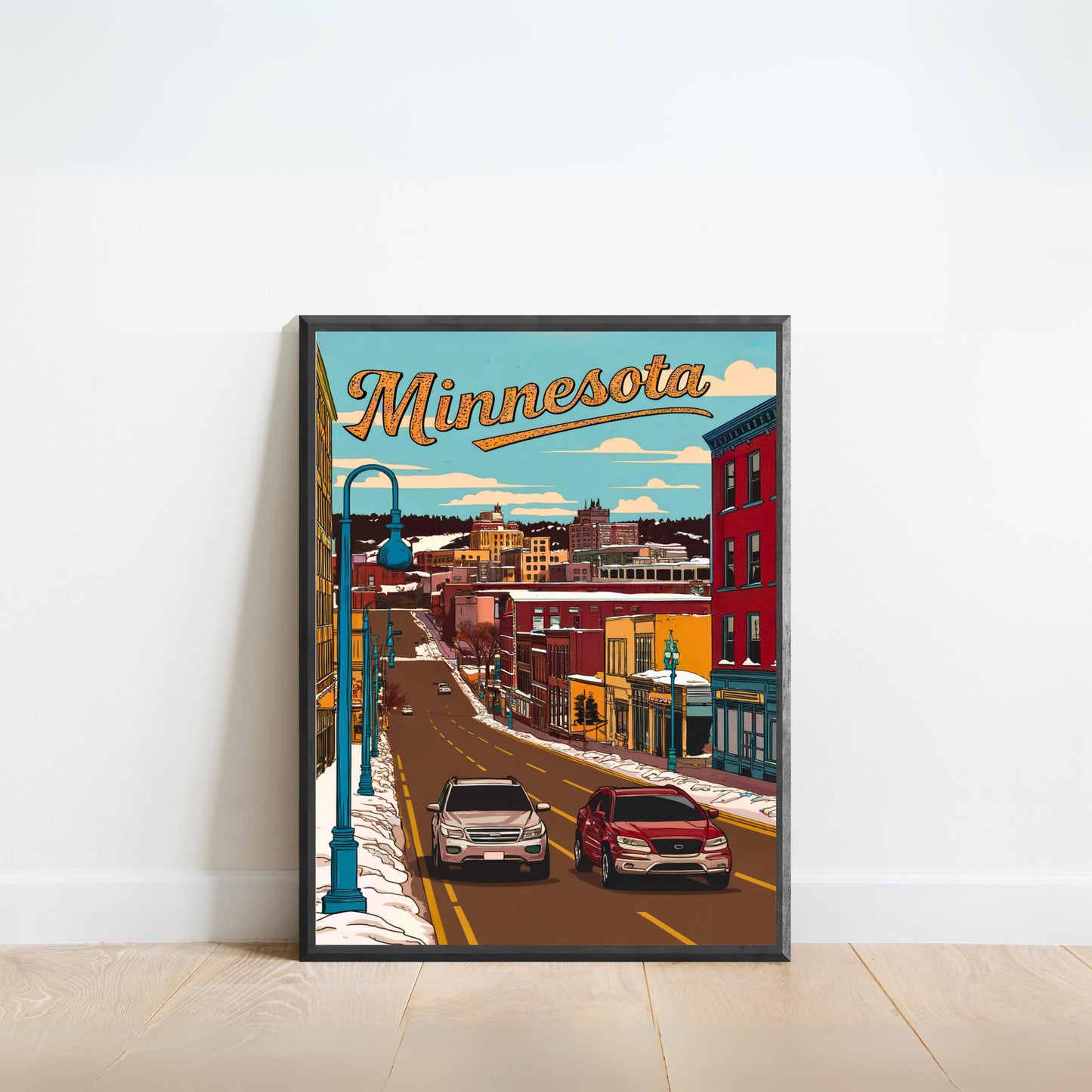 Minnesota Vintage Travel Poster - Duluth Downtown