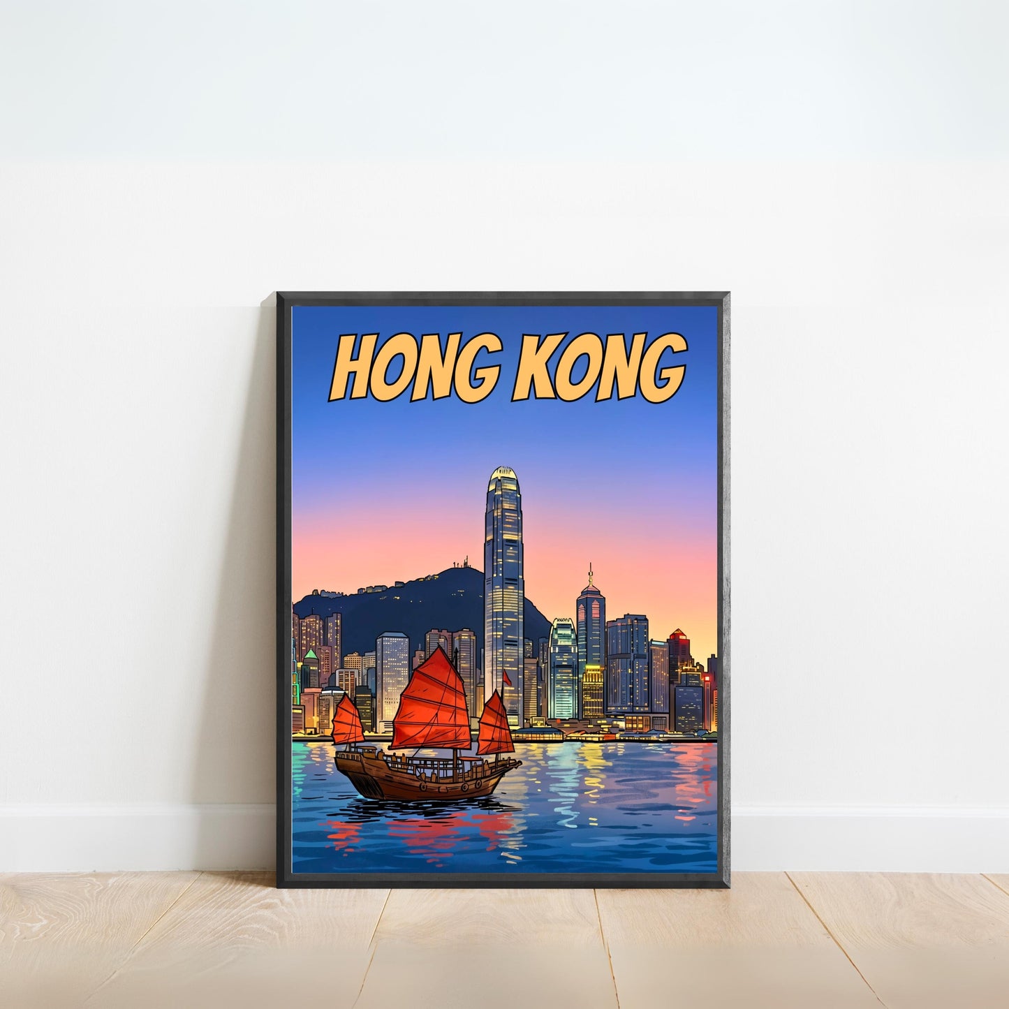 Hong Kong Vintage Travel Poster - China
