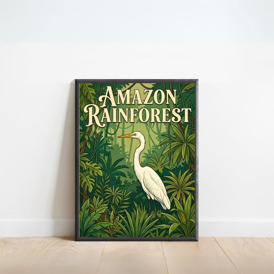 Amazon Rainforest Vintage Travel Poster - Serenity