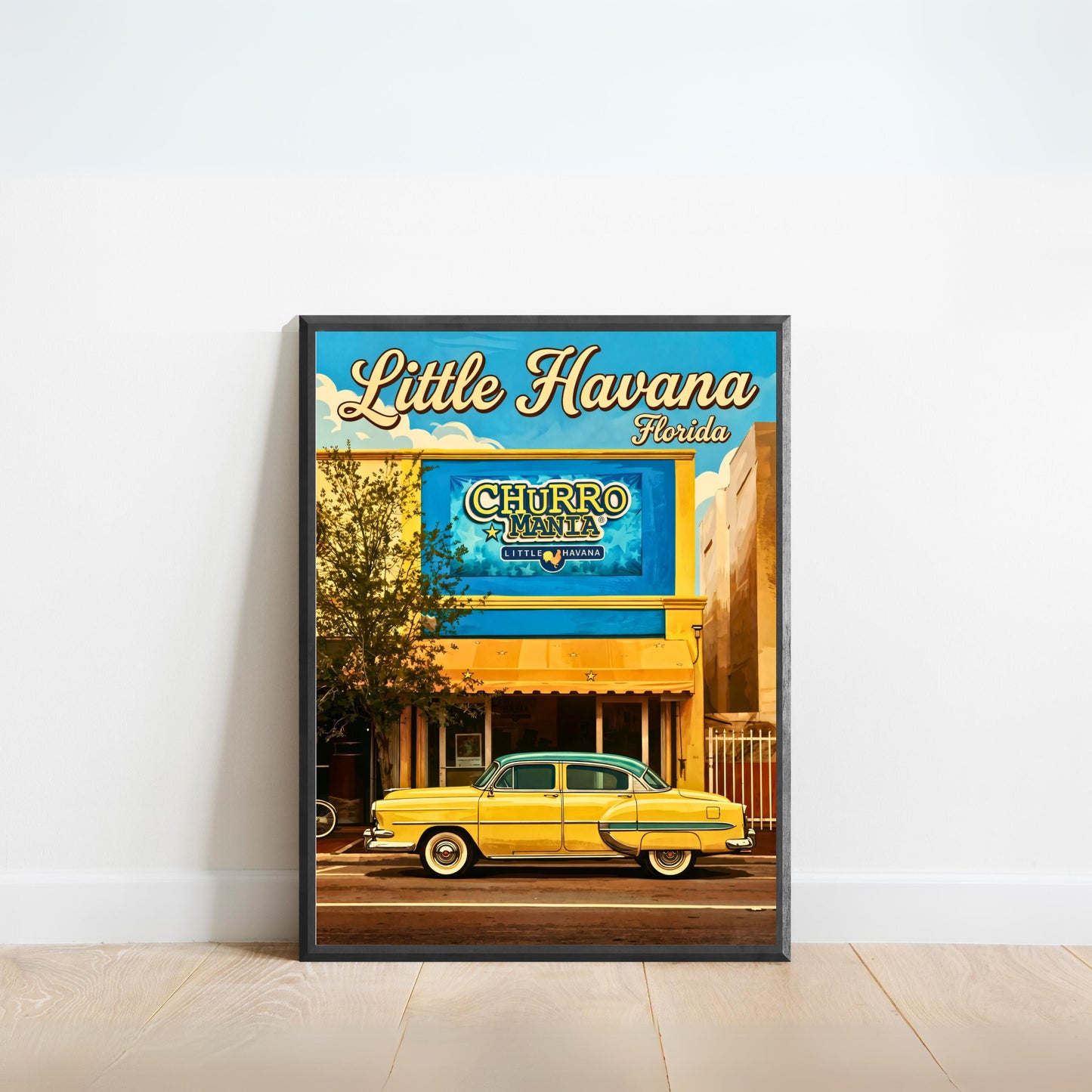 Little Havana Vintage Travel Poster -  Captivating Car on the Street