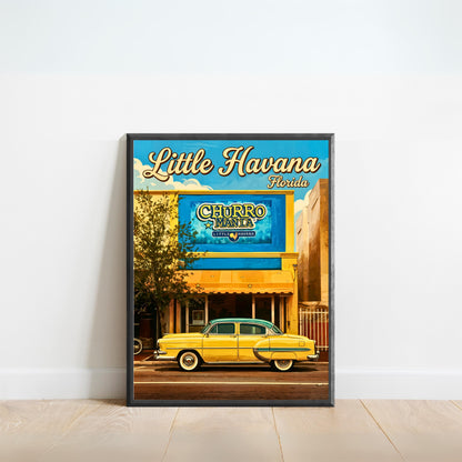 Little Havana Vintage Travel Poster -  Captivating Car on the Street