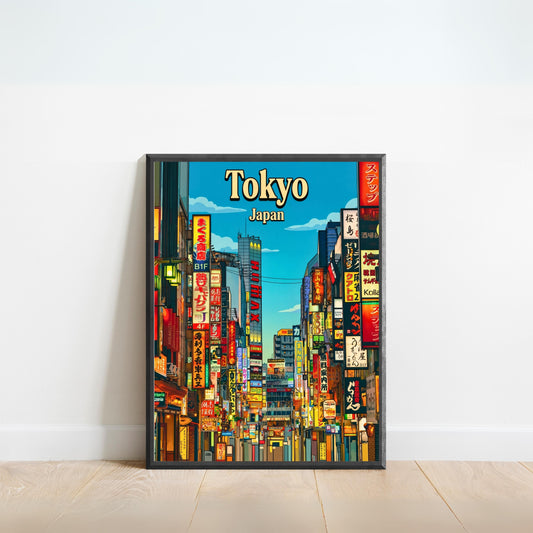 Tokyo Vintage Travel Poster - Alley Glow