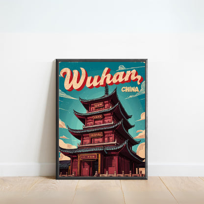 Wuhan Vintage Travel Poster - Historic Urban Hub