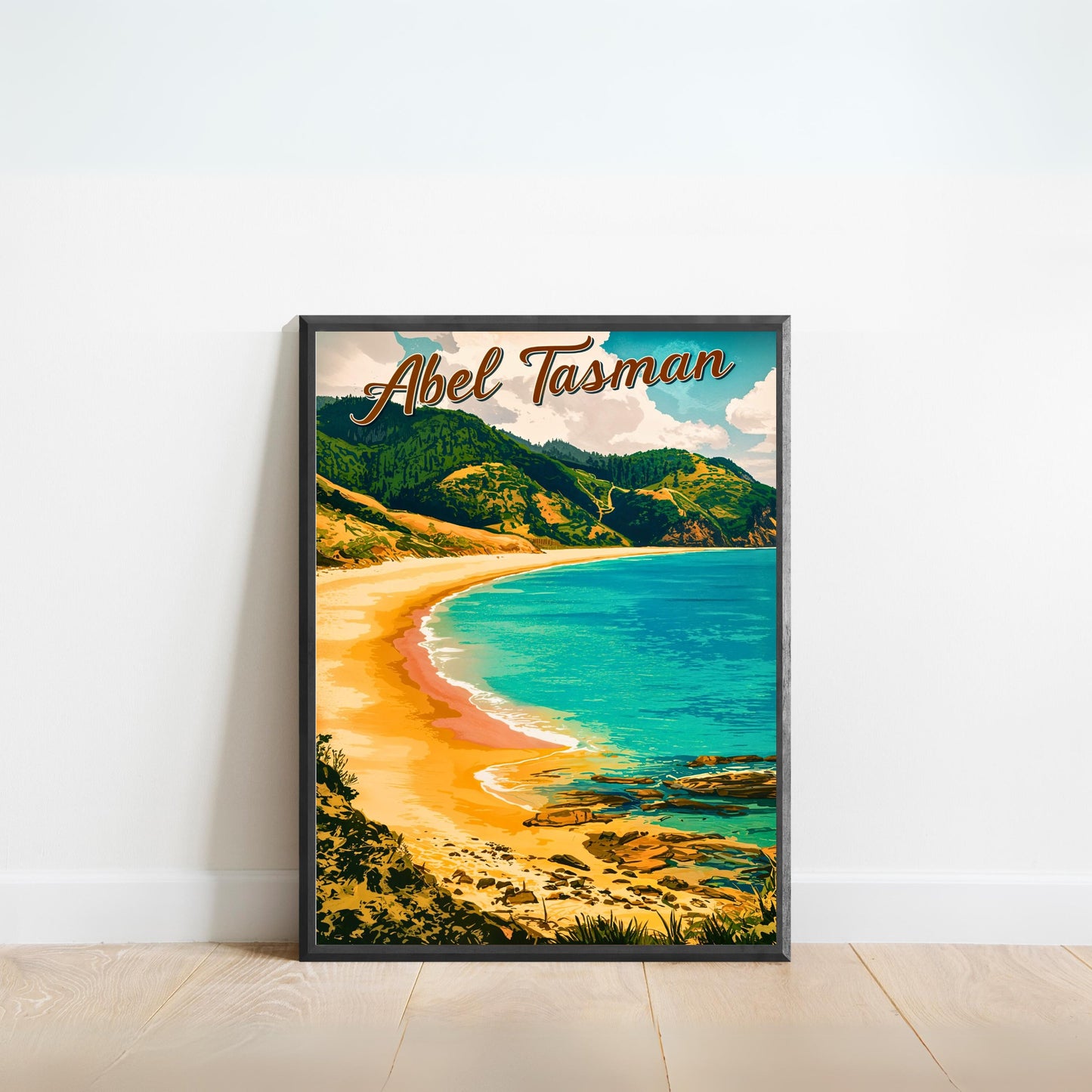 Abel Tasman Vintage Travel Poster - Captivating Island and  National park in New Zealand