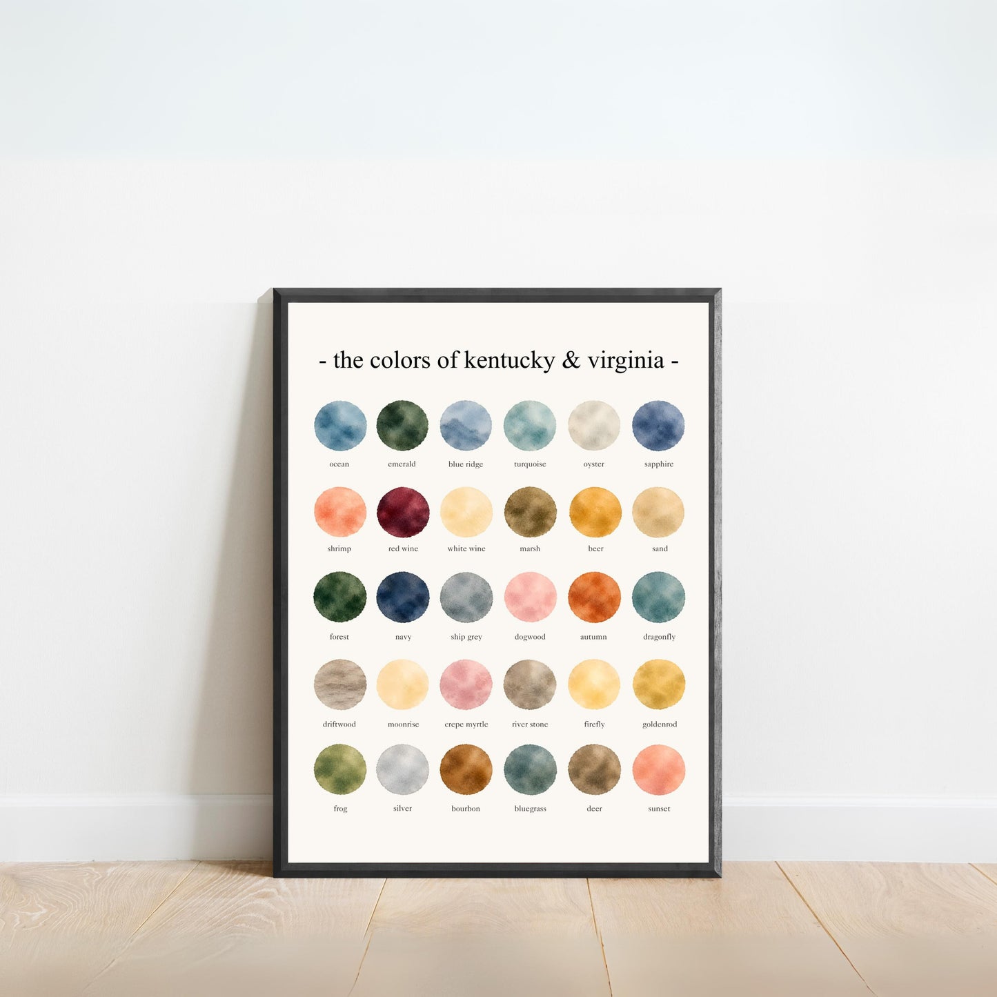 The Colors of  Kentucky & Virginia - Watercolor Print
