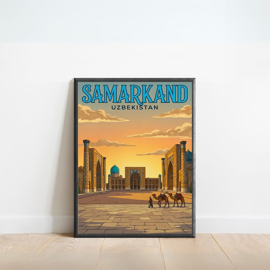 Samarkand Vintage Travel Poster - Sun Set