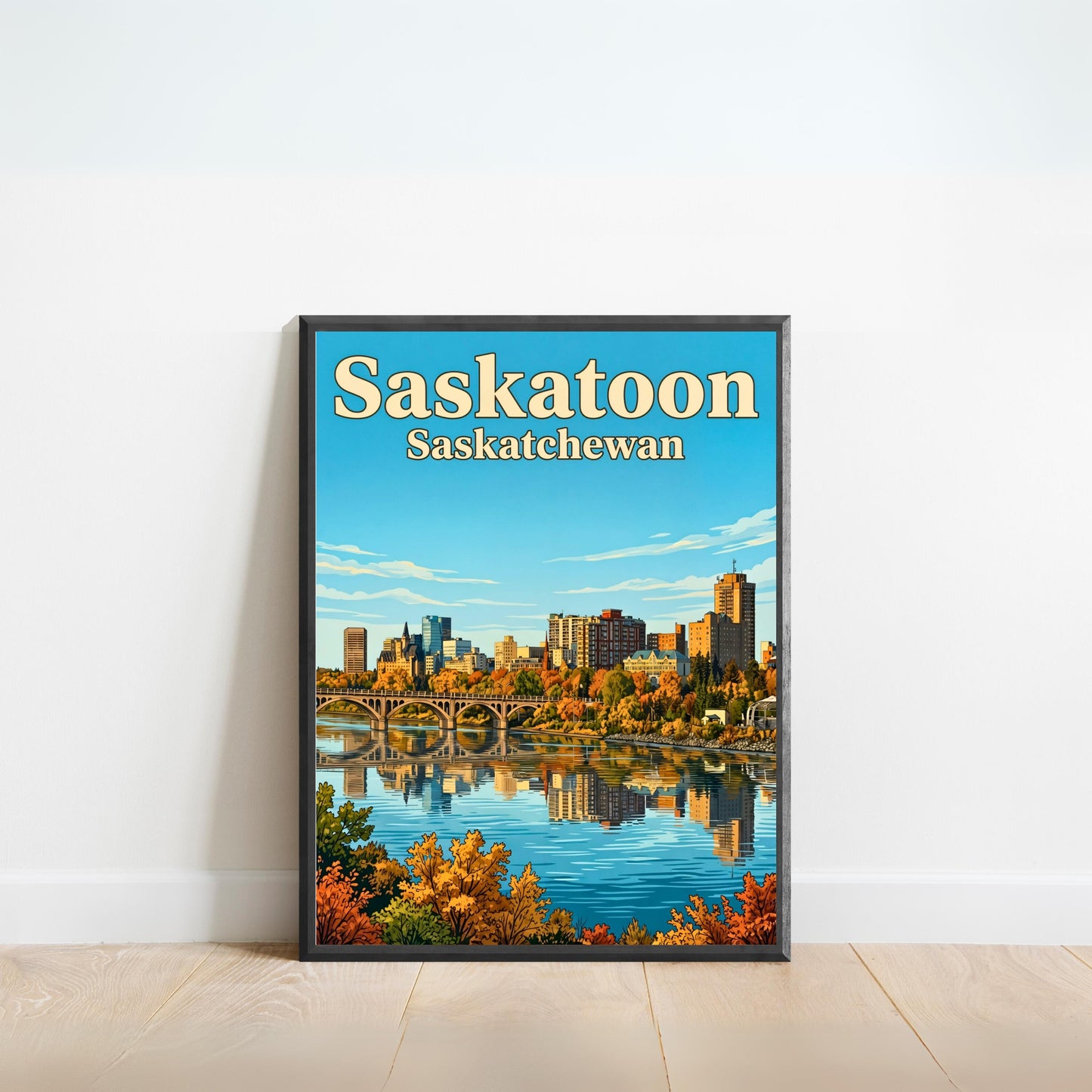 Saskatoon Vintage Travel Poster - Heart of Saskatchewan