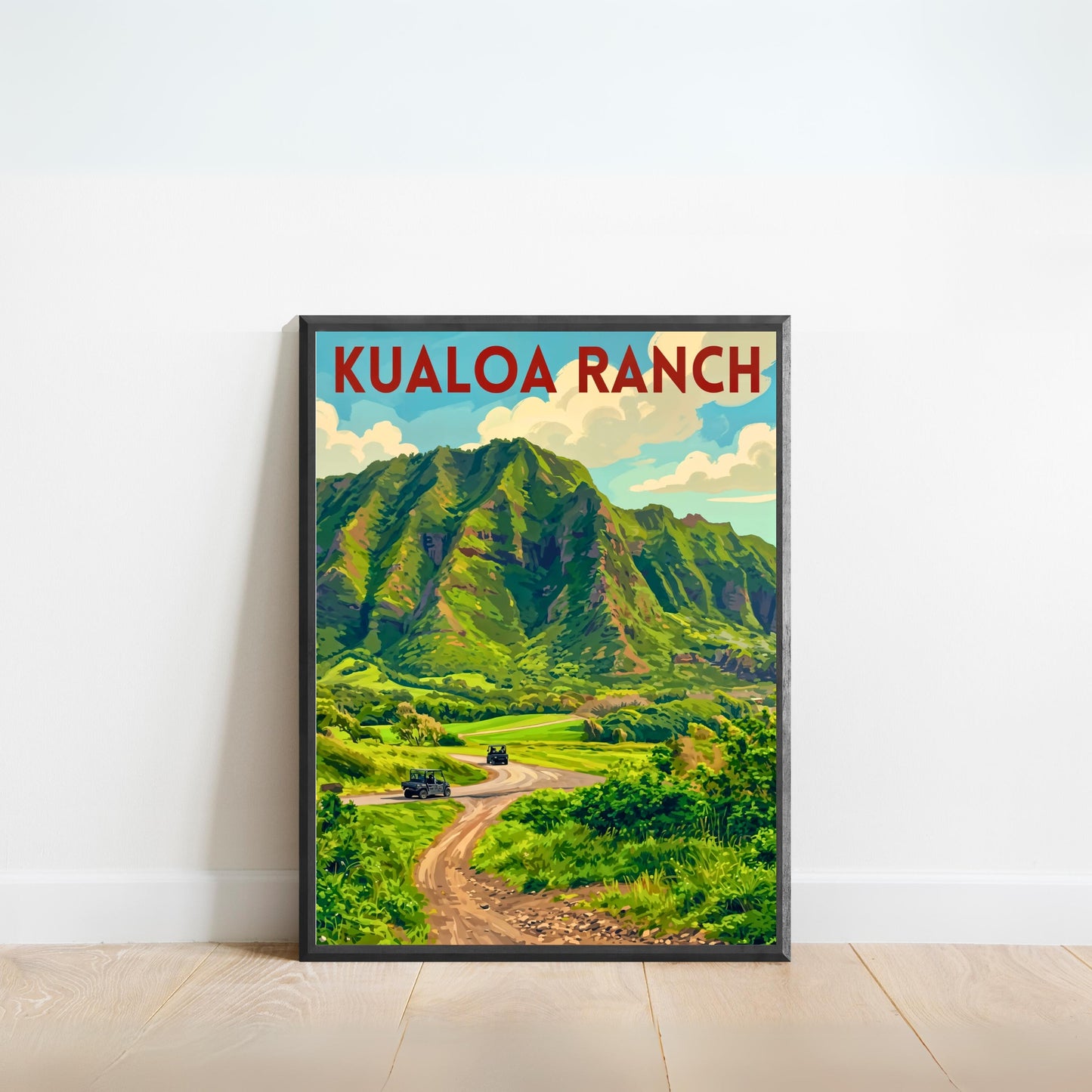 Kualoa Ranch Vintage Travel Poster - Oʻahu
