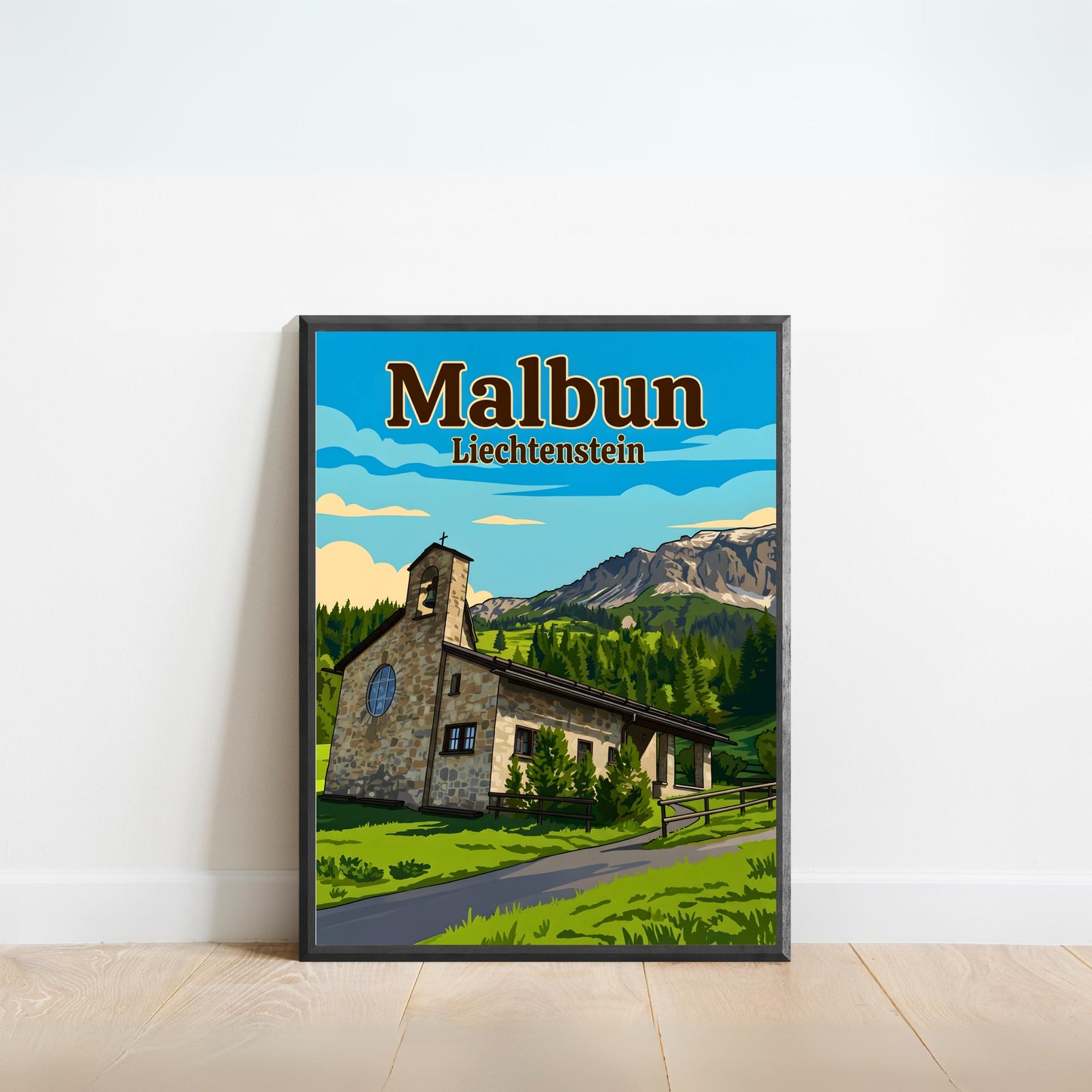 Malbun Vintage Travel Poster - Holiness in the Mountain