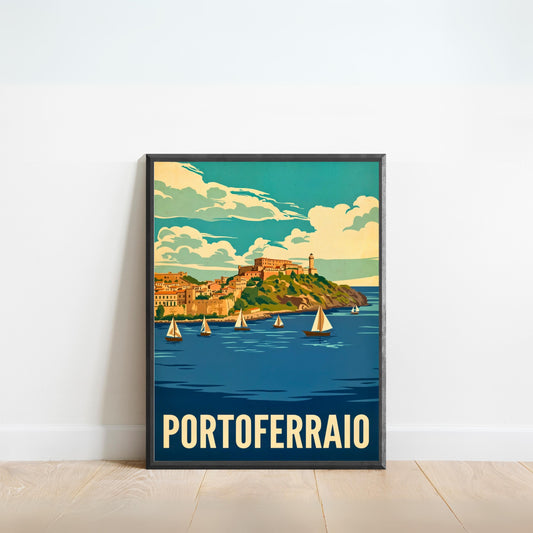 Portoferraio Vintage Travel Poster - Island of Fortresses