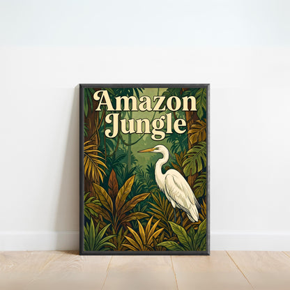 Amazon Jungle Vintage Travel Poster - Stunning Forest