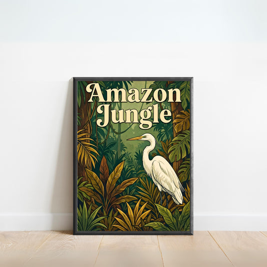 Amazon Jungle Vintage Travel Poster - Stunning Forest