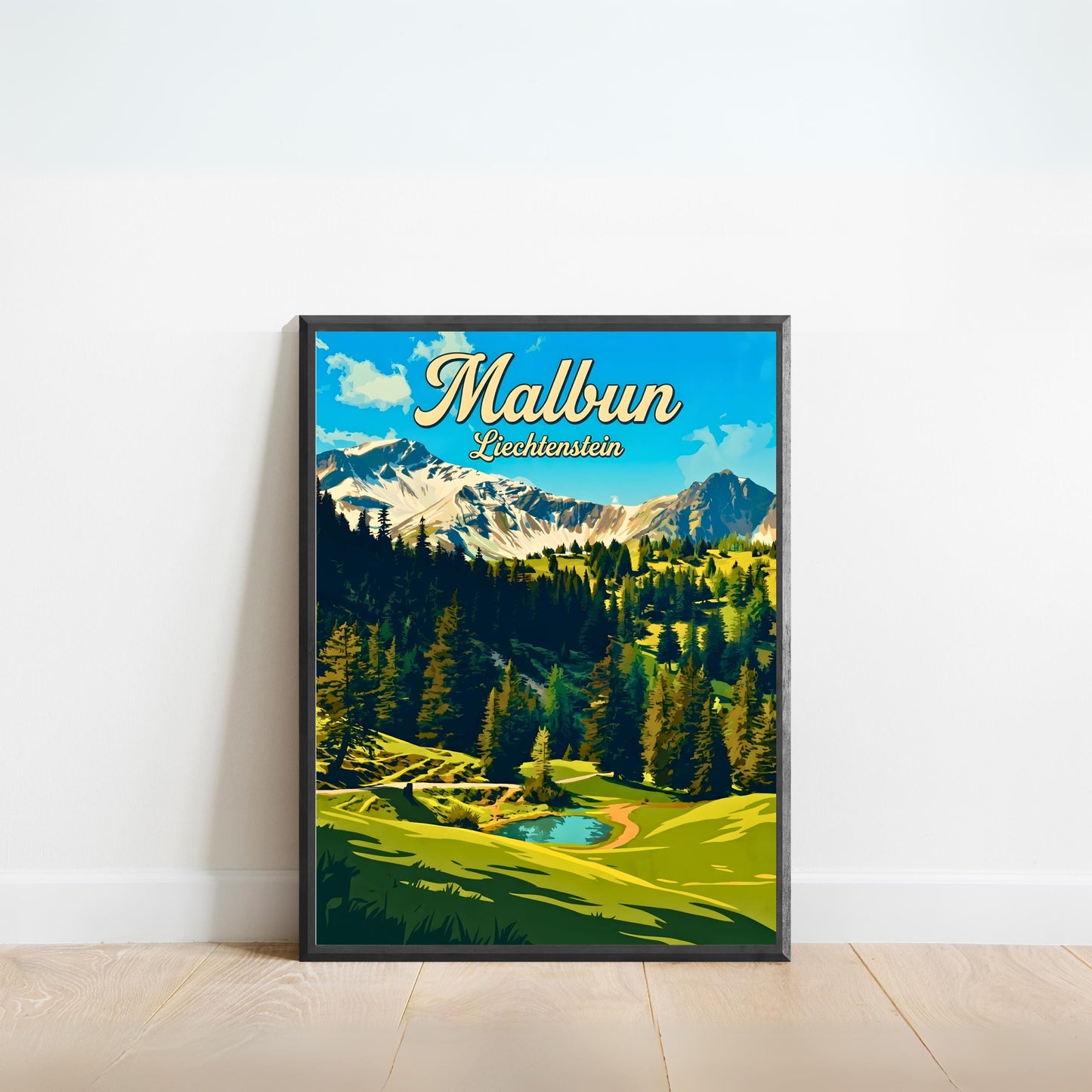 Malbun Vintage Travel Poster - Nature Escape