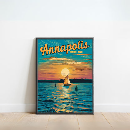 Annapolis Vintage Travel Poster - Nautical Heart of Maryland