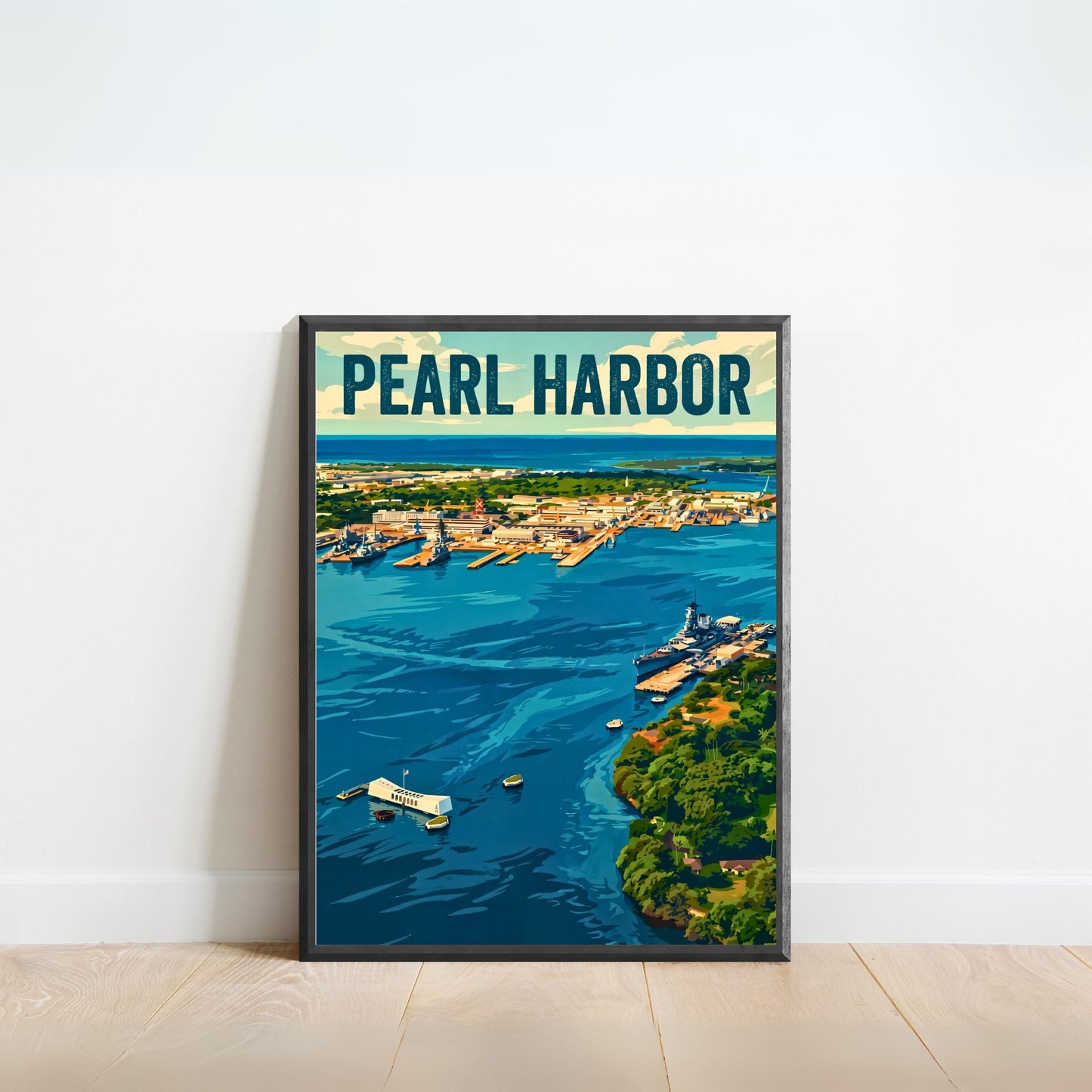 Pearl Harbor Vintage Travel Poster - Hawaii