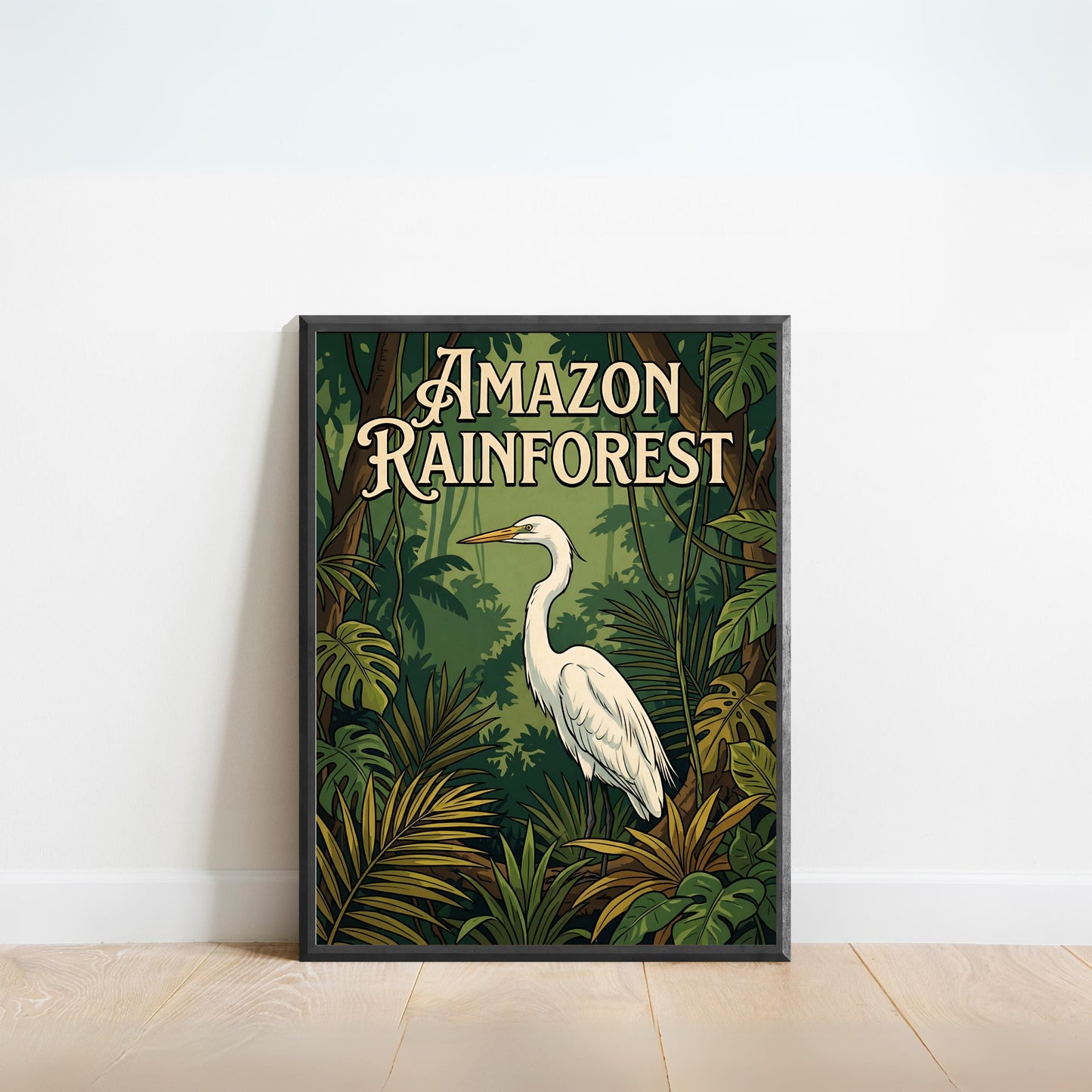 Amazon Rainforest Vintage Travel Poster