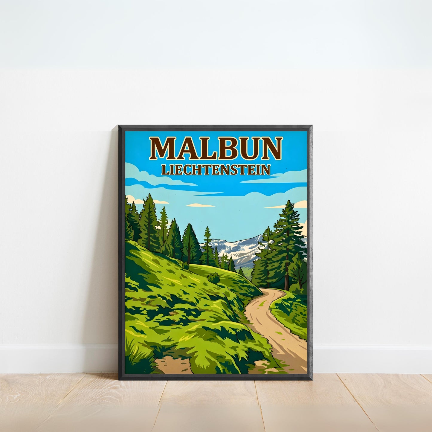 Malbun Vintage Travel Poster - Peaks